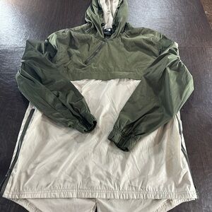 Champs Men Green and Tan Windbreaker  Pullover Jacket Sz Large